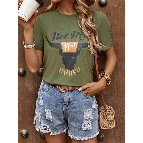 nashville bullhead not my first rodeo Graphic Tee shirt - Picture 11 of 11